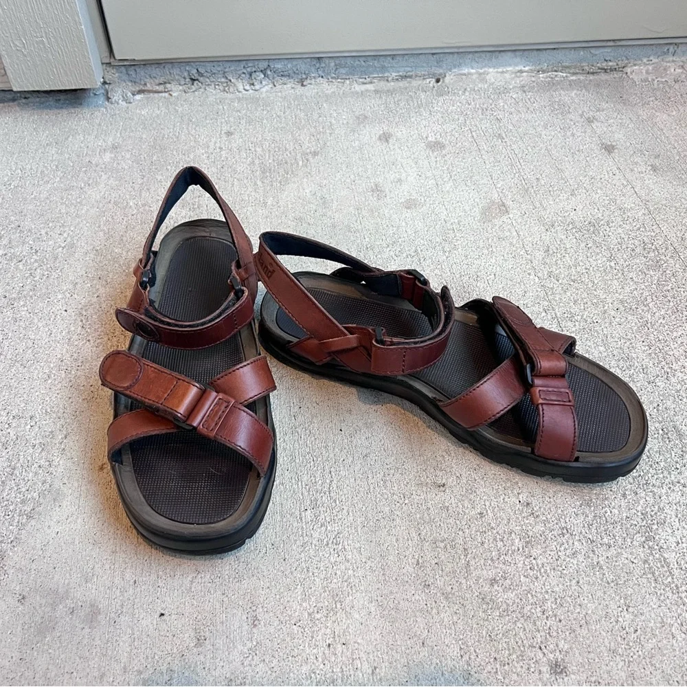 Timberland Leather Hiking Sandals Mens Gorpcore Outdoor Trail Utility Dad Style - Picture 3 of 14